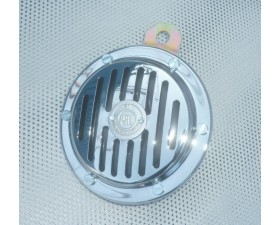 KLAKSON SE STŘÍBRNÝM ŠTÍTKEM - 12V - CHROM/ČERNÝ